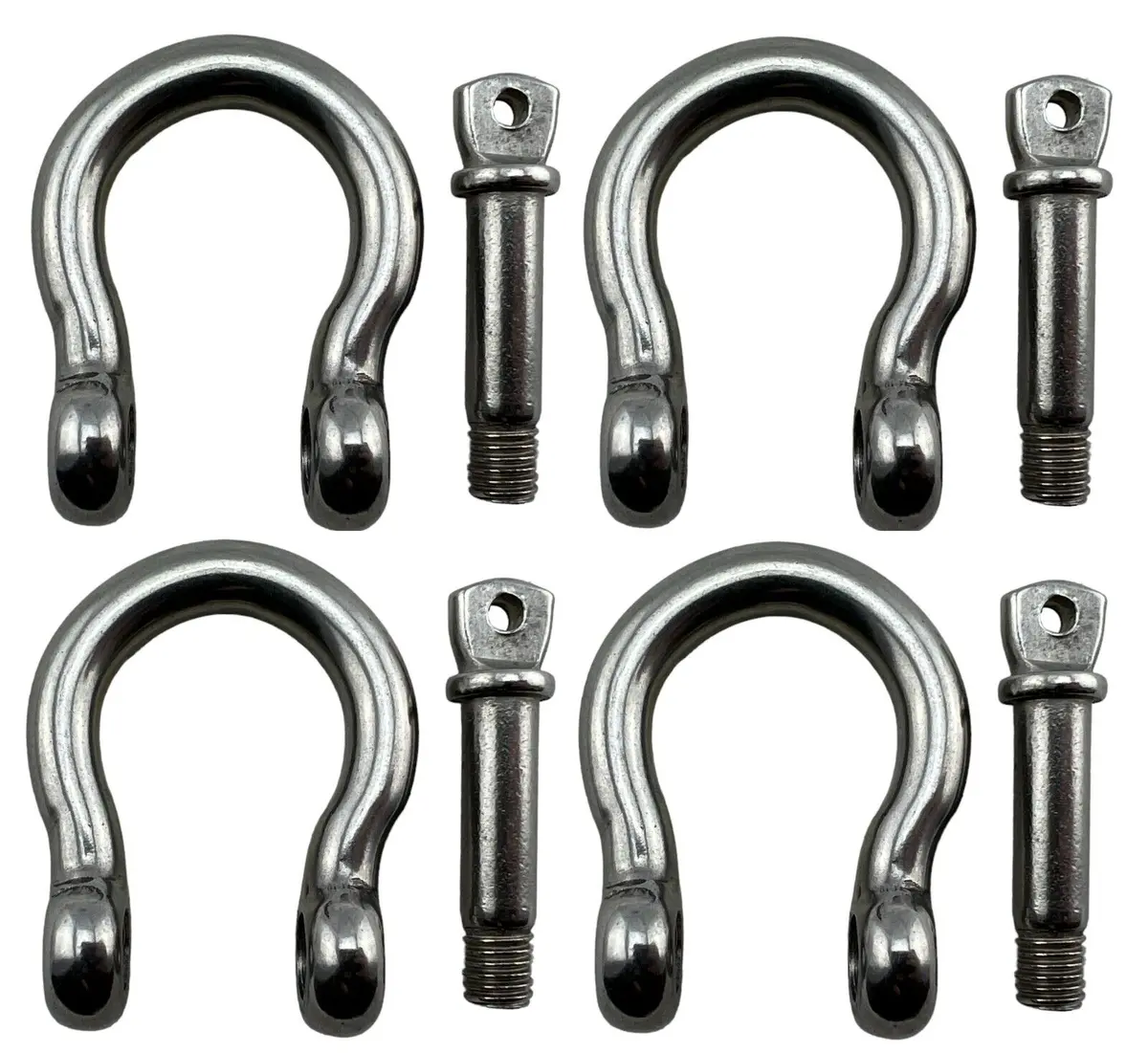 1.25" X 1.6" Inside Dimension M10 D Shape Shackle Universal Marine Buoy Bow Rope 1