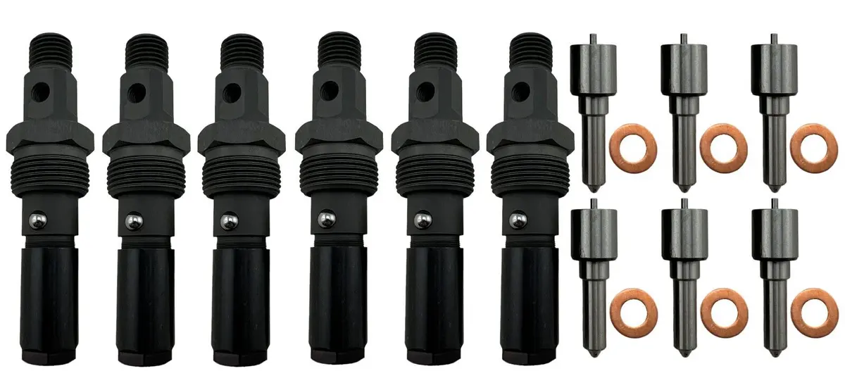 6 Fuel Injectors Nozzles 5X.022 + Body For 1994-98 Ram 5.9L Cummins Turbo Diesel 1