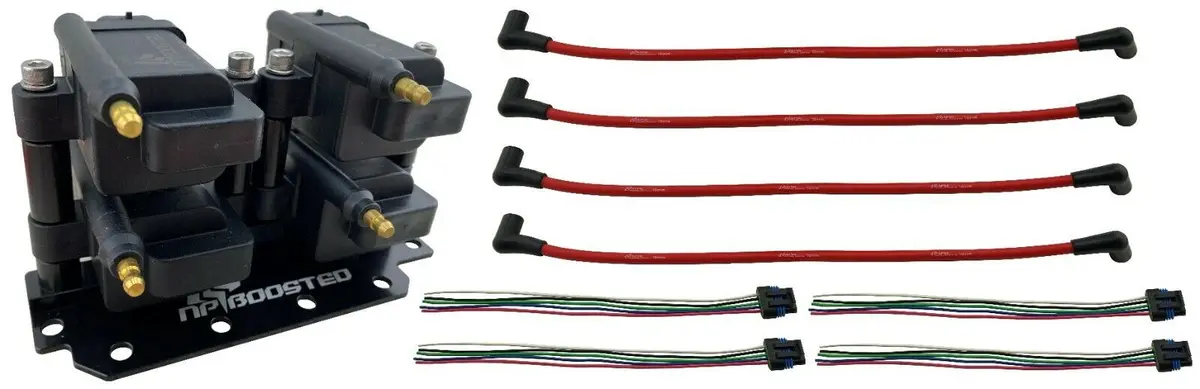 4 Pack Block Type Smart Ignition Coils Universal 10Mm Harness + Mounting Bracket 1