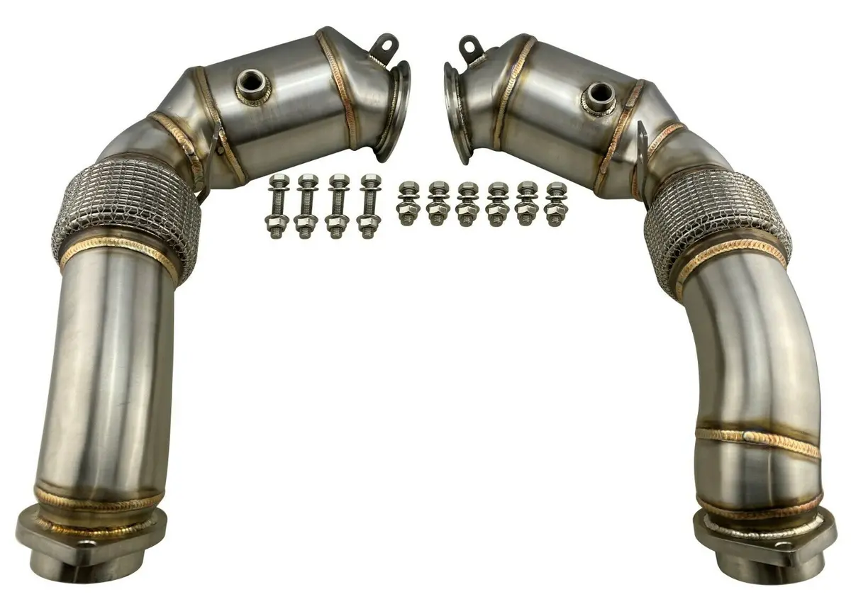 Exhaust Downpipes N63 S63 For 08-13 Bmw 4.4L V8 Turbo X5m X6m Xdrive50i E70 E71 1