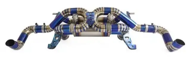Blue Titanium X Pipe Valved Custom Dual 3" Exhaust Fits 2007-12 Audi R8 V10 5.2L 1