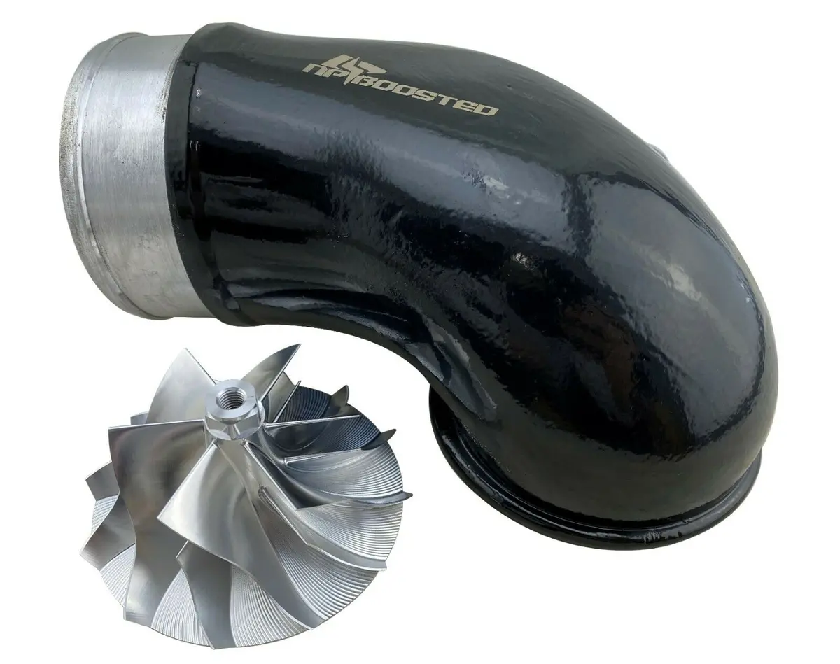 Turbo Inlet Elbow Billet Compressor Wheel For 04-05 Gmc Sierra 6.6L Lly Duramax 1