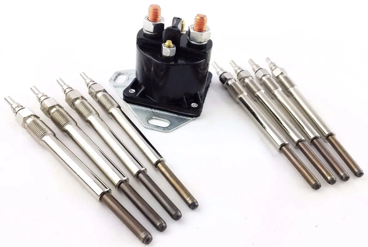 8 Ford Powerstroke Power Stroke 7.3L Turbo Diesel Glow Plugs Set Relay Solenoid 1