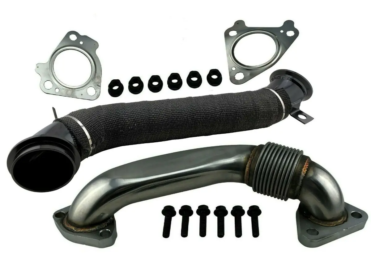 Hi Flow Downpipe + Passenger Up Pipe Upgrade Kit For 04-10 Sierra Silverado 6.6L 1