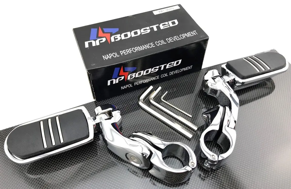 Chrome 1.25" Motorcycle Foot Pegs Pedals For Harley Suzuki Yamaha Honda Kawasaki 1