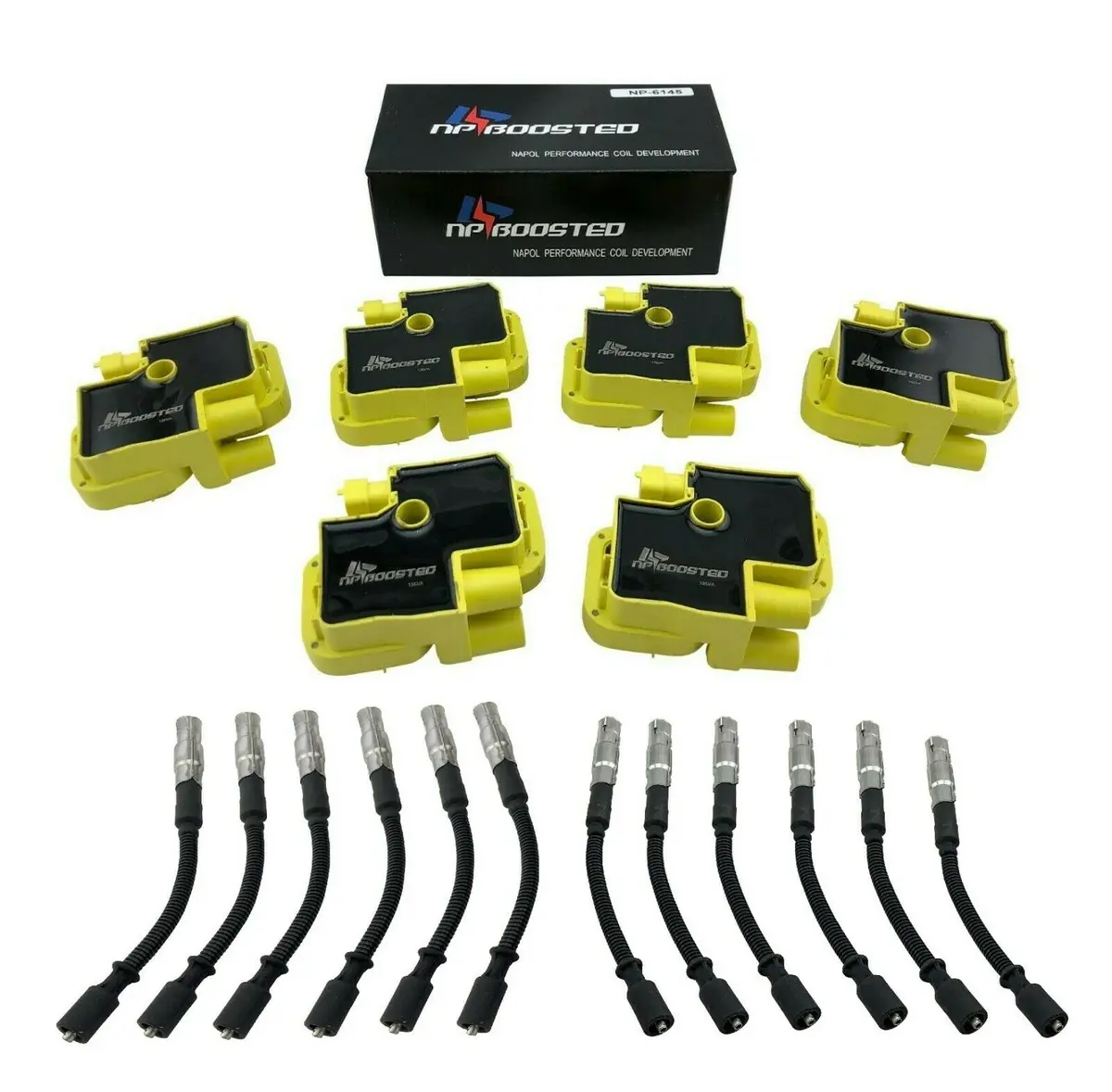 6 Ignition Coils & Plug Wires For C32 Slk32 Amg Ml320 E320 Clk320 Crossfire 3.2L 1