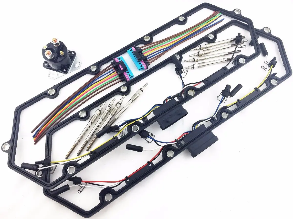 97+ Powerstroke 7.3L Diesel Glow Plug Kit Gaskets Harness Plugs Relay Pigtails 1