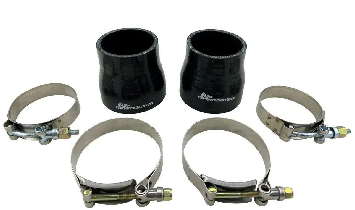 2 Intercooler Coupler Reducer 3" To 2.5" Pipe Boot Air Intake + 4 T-Bolt Clamps 1
