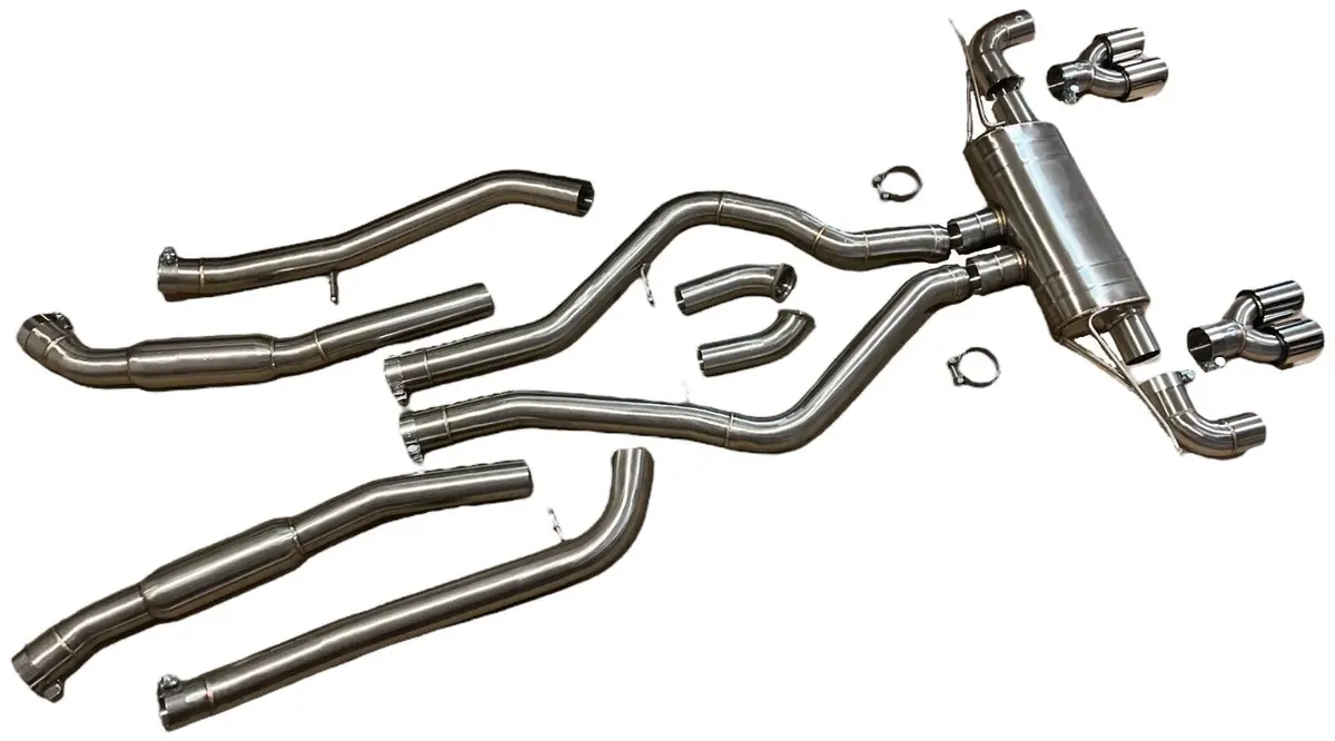 Quad Angle Cut Polished Tip Dual Exhaust For 2010-2014 X6m X5m 4.4L V8 S63 Turbo 1