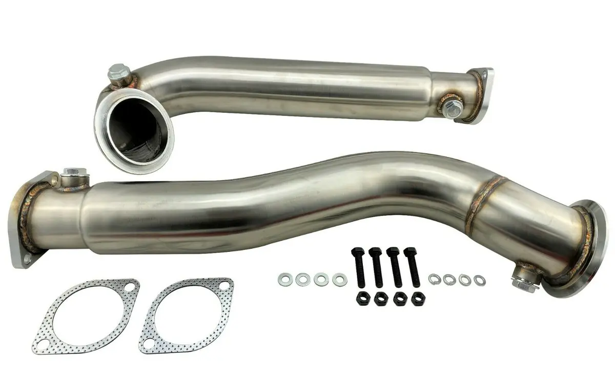 3" Hi Flow Catless Exhaust Downpipes For 2008-2010 535I N54 E60 Turbo 3.0L 1
