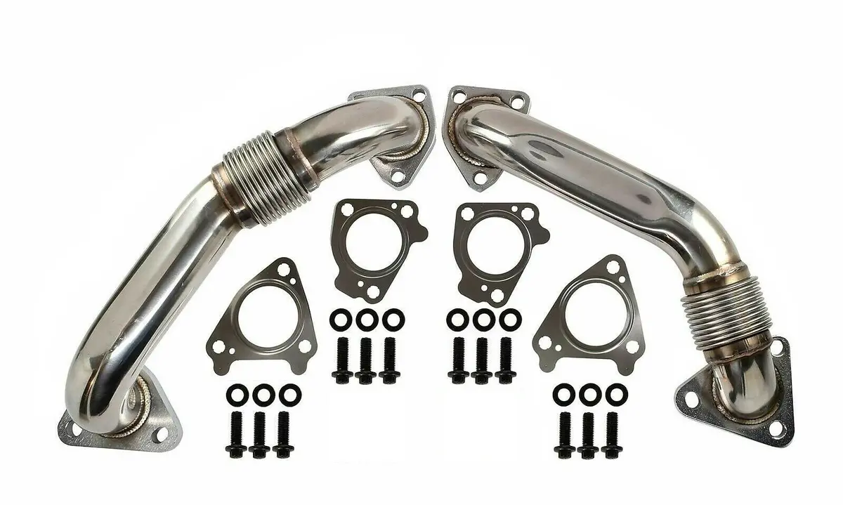 Passenger Side + Drivers Up Pipe Exhaust For Lb7 Lly Lbz Lmm Lml 6.6L Duramax V8 1