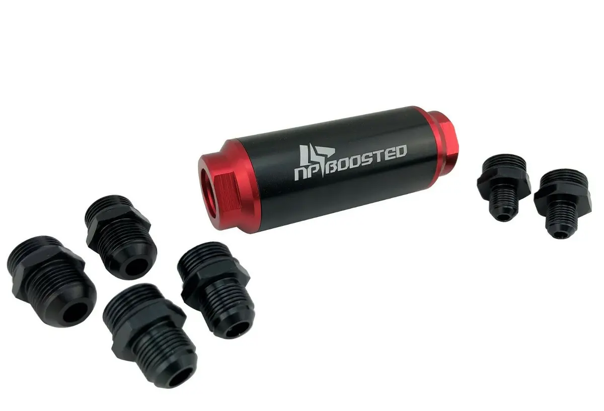 40 Micron Performance Fuel Filter Inline 6An 8An 10An Universal High Flow Turbo 1