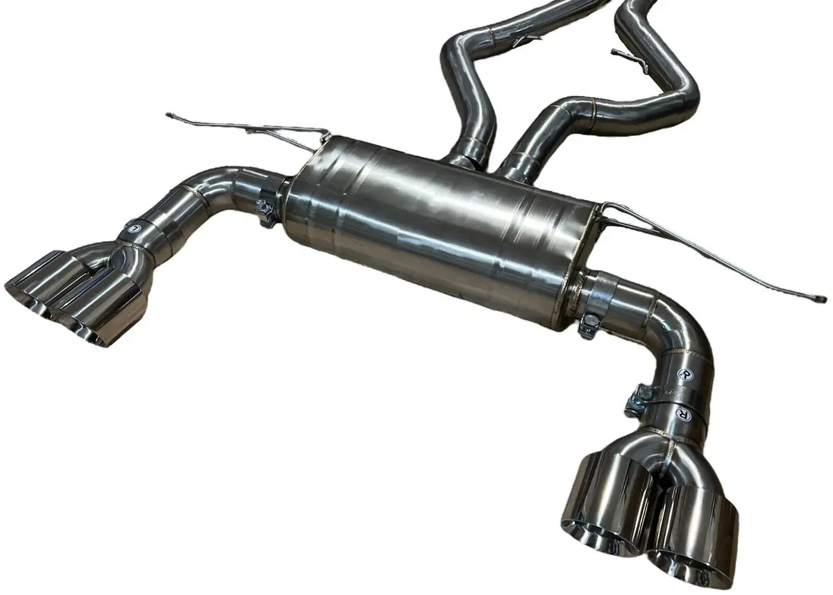 Quad Angle Cut Polished Tip Dual Exhaust For 2010-2014 X6m X5m 4.4L V8 S63 Turbo 2