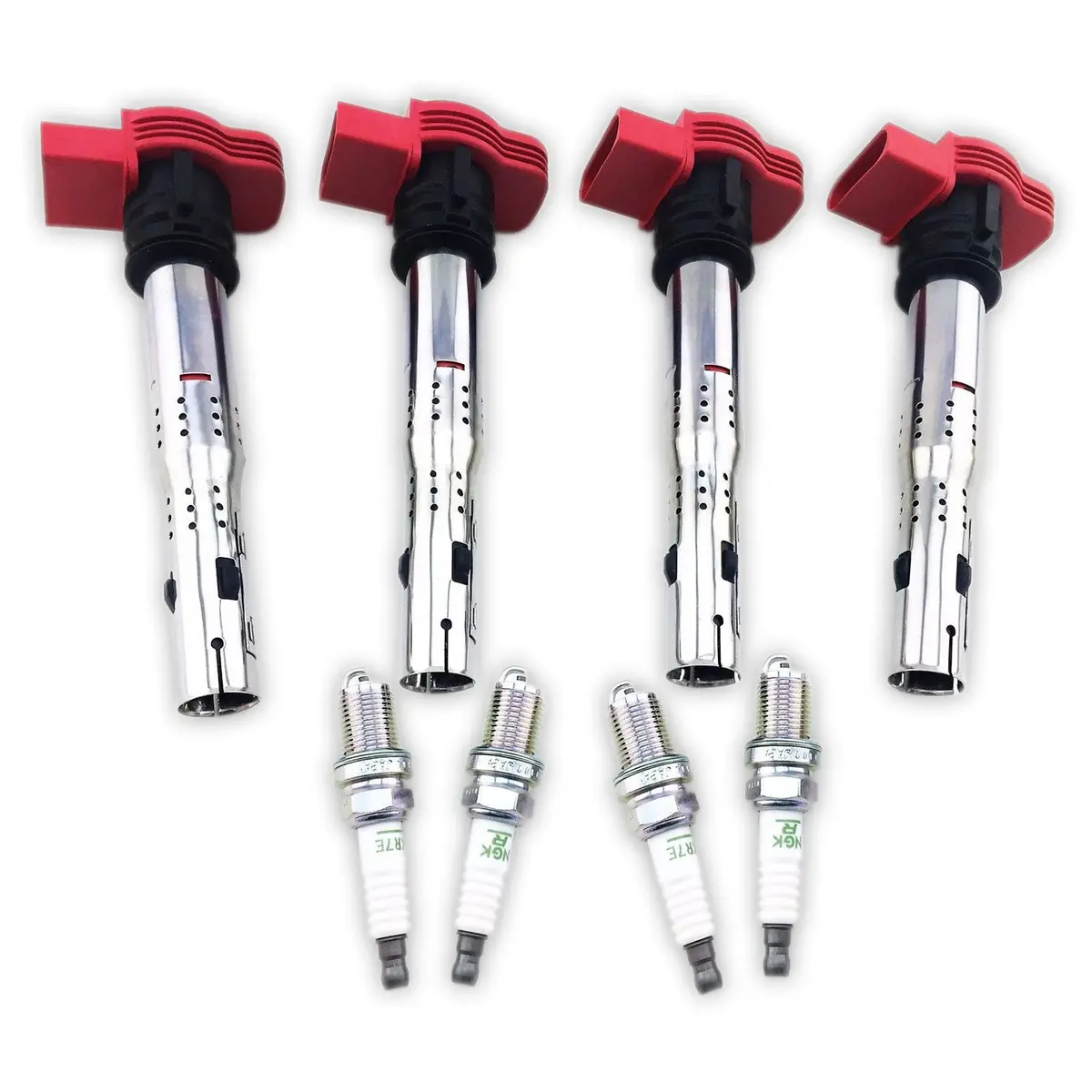 4 Pack Ignition Coil Set Ngk Spark Plugs Audi Tt A4 Vw Golf Jetta Gti 2.0L 2.0T 1