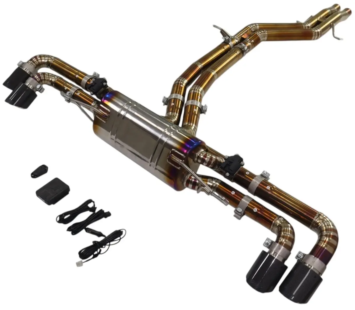 Titanium 3 Inch Exhaust To 4" Quad Exit Tips Fits 2018+ Urus 4.0L Twin Turbo V8 1
