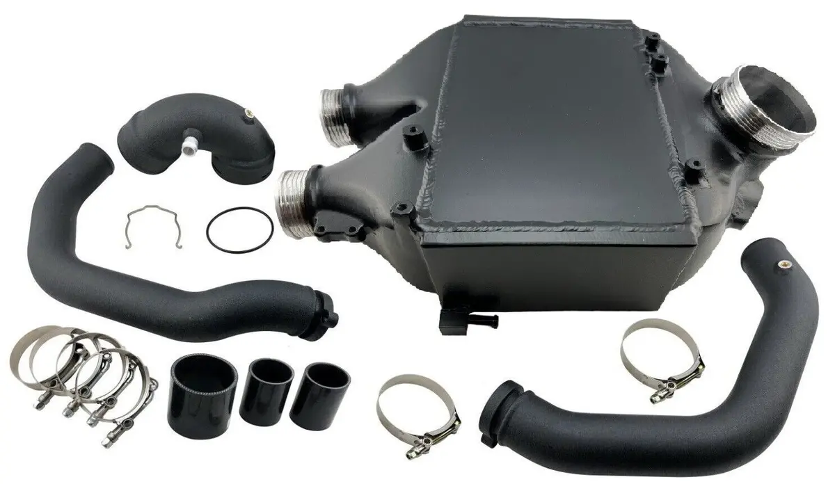 Large Intercooler + Charge Pipe + Coupler + Tbolt Clamps Fits M2 M3 M4 S55 Turbo 1