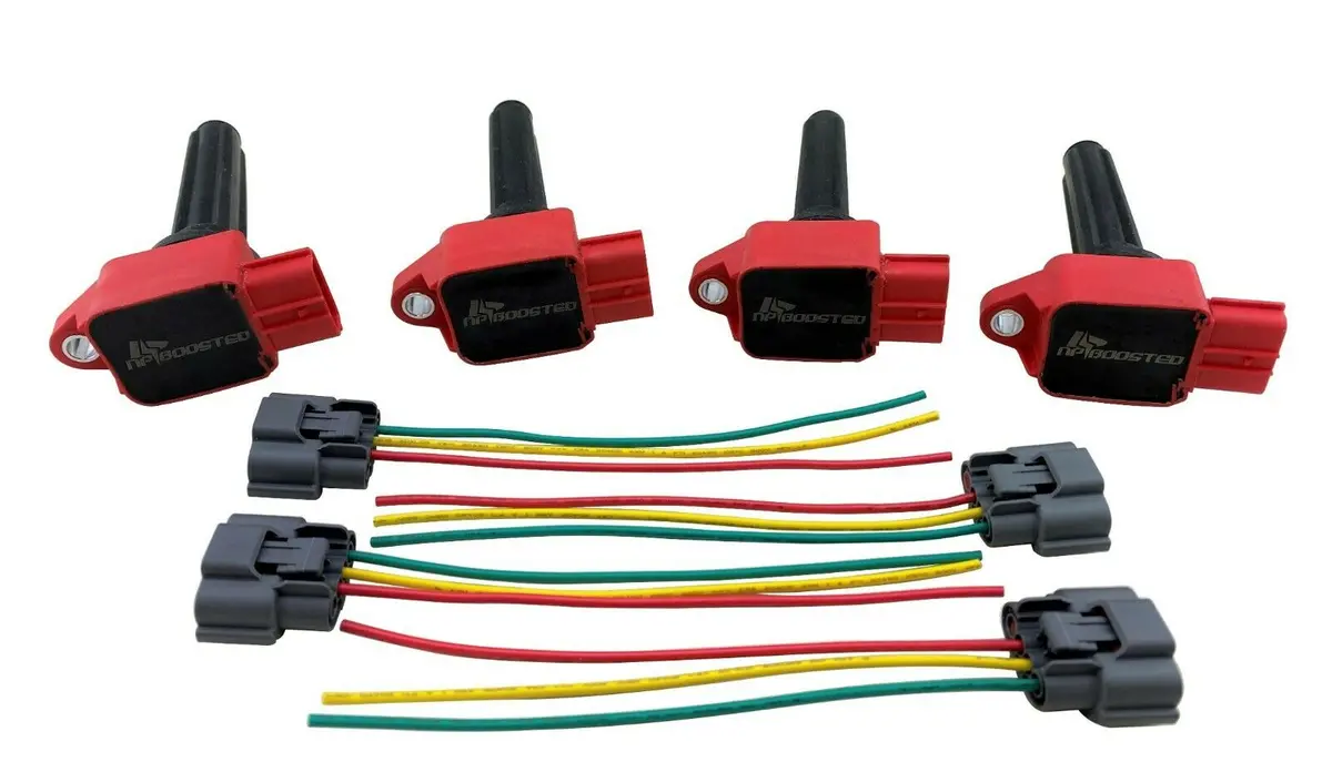 4 Pack Ignition Coils W/ Connector Plugs For Lancer Evolution X Evo 10 2.0 Turbo 1