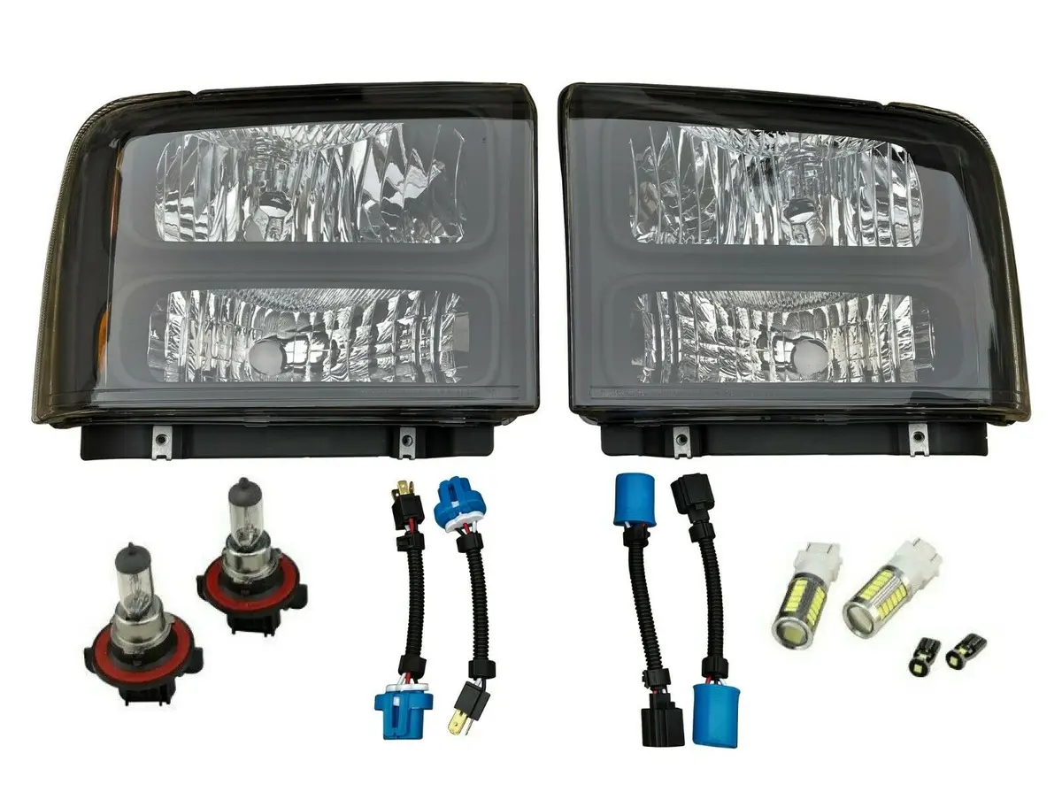 1999-04 Conversion Harley Headlights Set For F250 F350 F450 Super Duty Excursion 1
