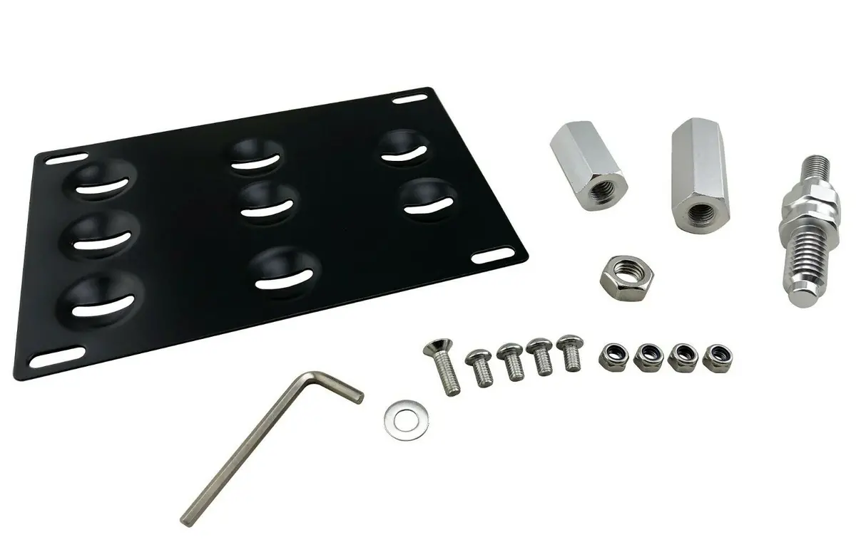 Tow Hook Side Mount License Plate Bracket Kit For 2006-13 135I 335I E92 M3 M5 X5 1