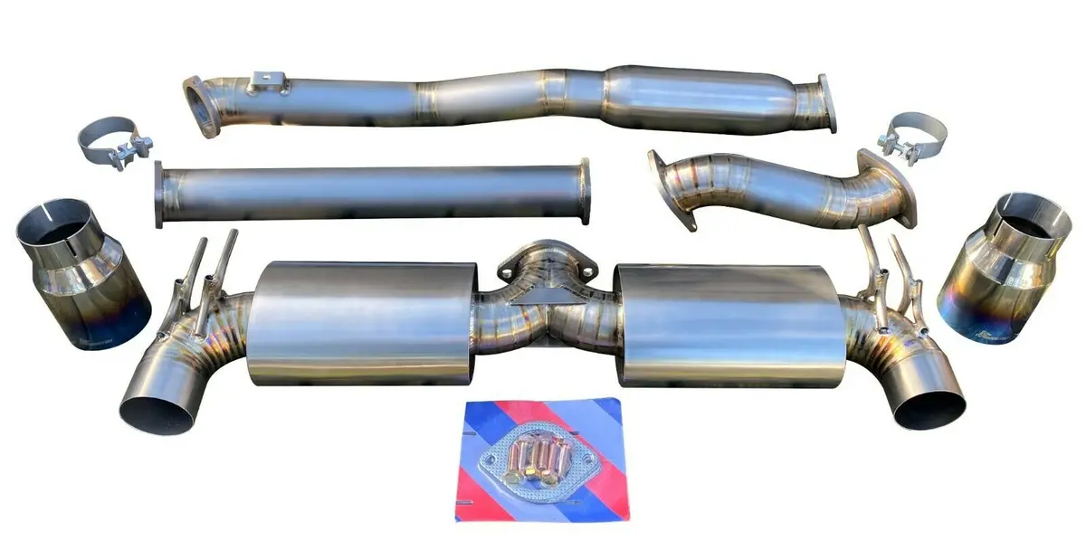 Hi Flow Dual Catback Titanium Exhaust For 08+ Mitsubishi Lancer 2.0 Evo X 10 Jdm 1