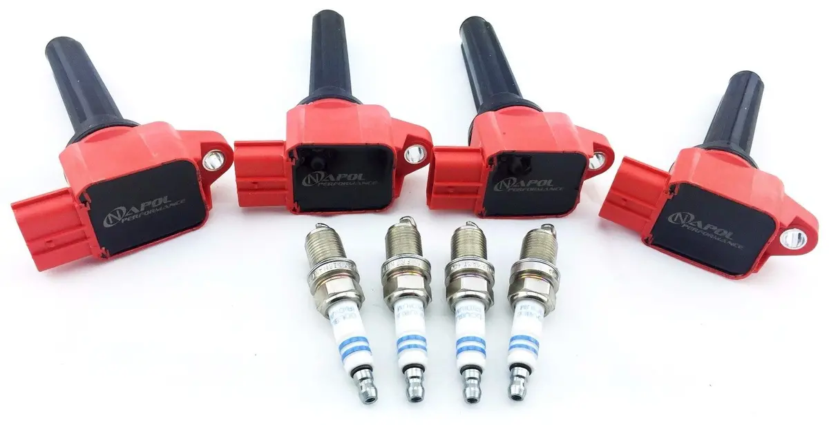 Mitsubishi Lancer Evolution X Ignition Coils Pack Evo Jdm 10 & Bosch Spark Plugs 1