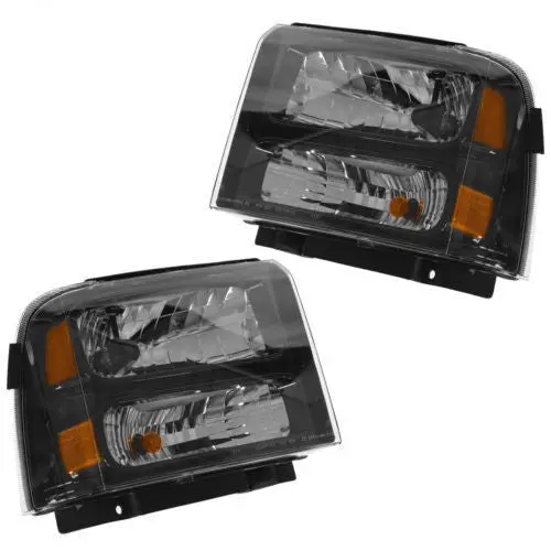 05-07 Pair Headlights Set Ford F-250 F-350 F250 F350 Superduty Harley Davidson 1
