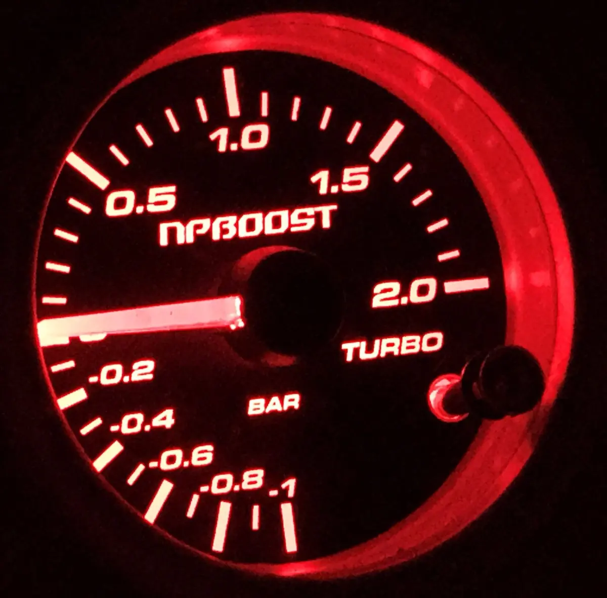 Jdm 52Mm Boost Gauge Turbo Bar Supercharger / Turbocharger Backlight 7 Color Led 1
