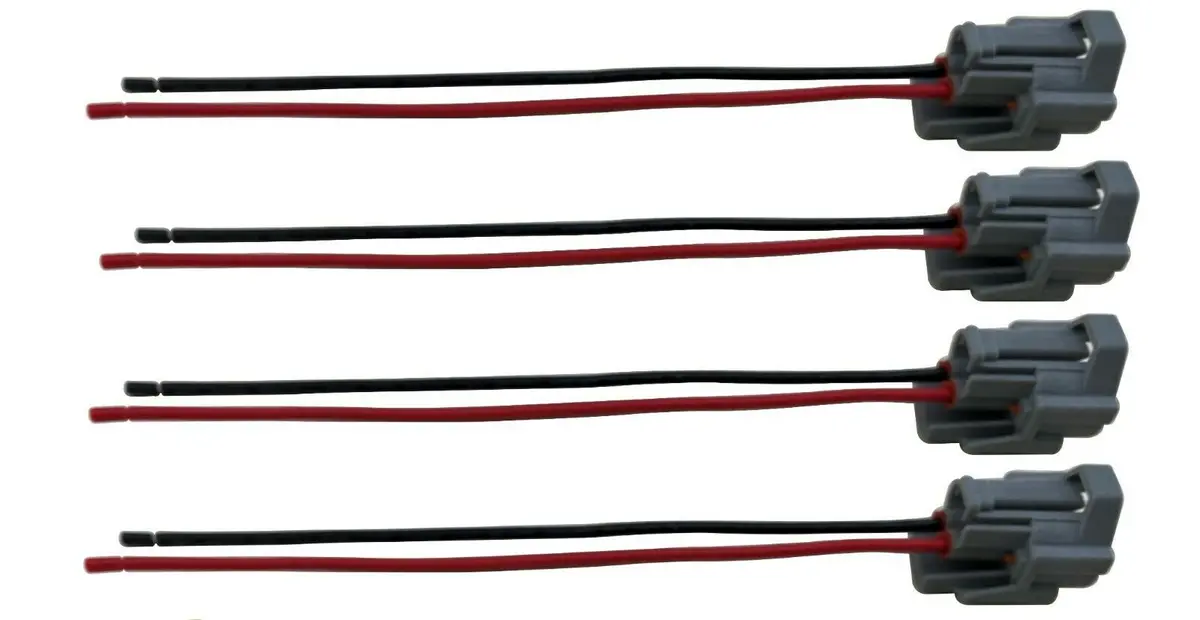 4 Fuel Injector Wire Harness Plugs W/ Pigtail For 04-08 Mazda Rx-8 Rx8 Top Feed 1