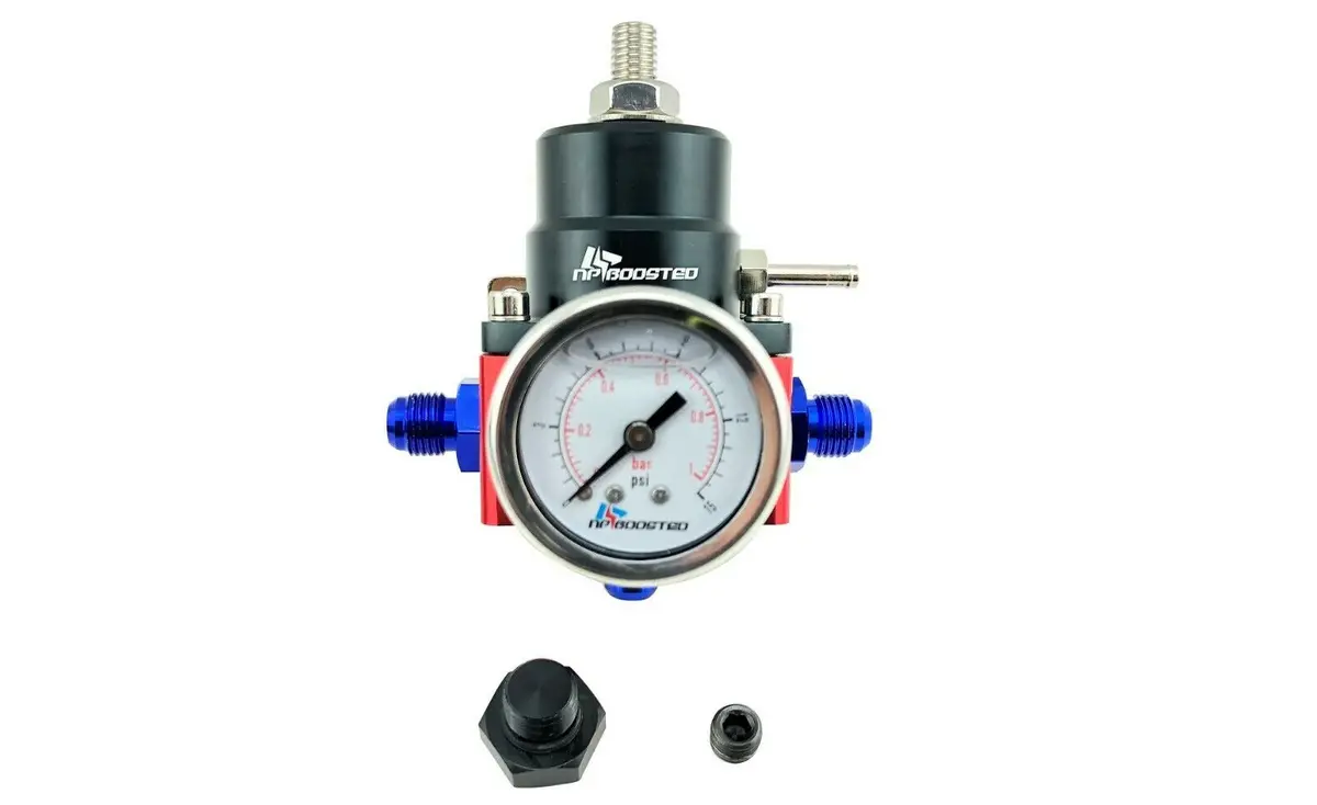 4-14Psi Fuel Pump Pressure Regulator Fpr For Carburetor 1-15Psi Gauge An6 Lines 1