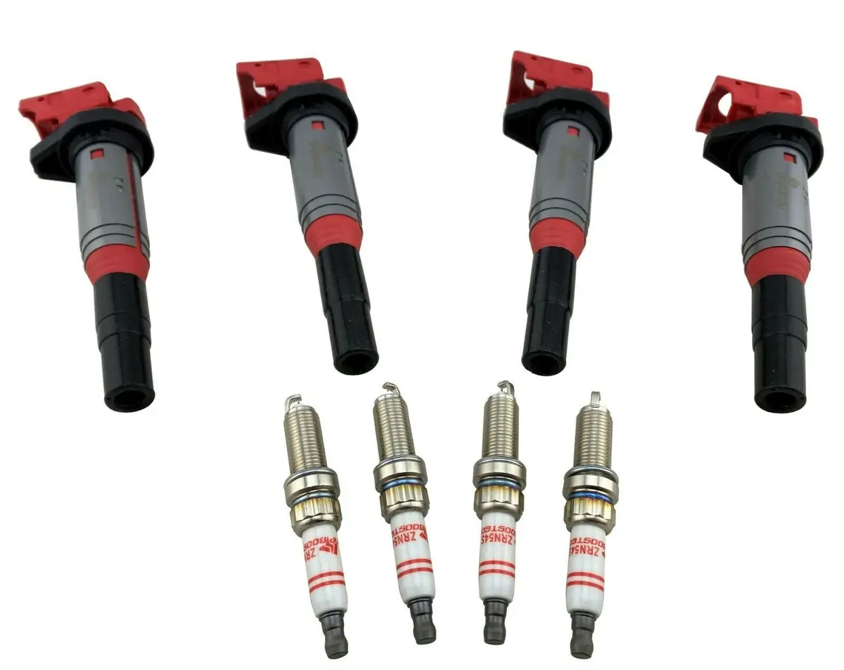 4 Pack Ignition Coils & Spark Plugs For 220I 228I 328I 428I 520I 528I X1 X3 X4 1