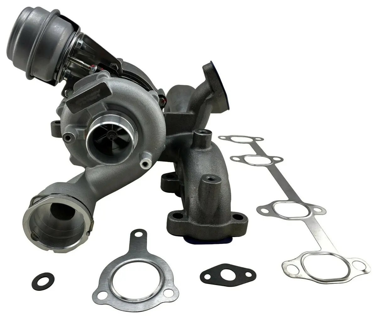 6+6 Billet Compressor Wheel Upgraded Turbo + Manifold + Wastegate For 1998-2003 Mk4 Golf Jetta Beetle A3 Alh Arl 1.9L Tdi Diesel Turbocharger 1