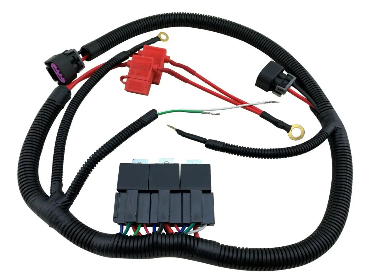 Dual Electric Fan Upgrade Wire Harness For 1999-06 Silverado Sierra Denali Tahoe 1