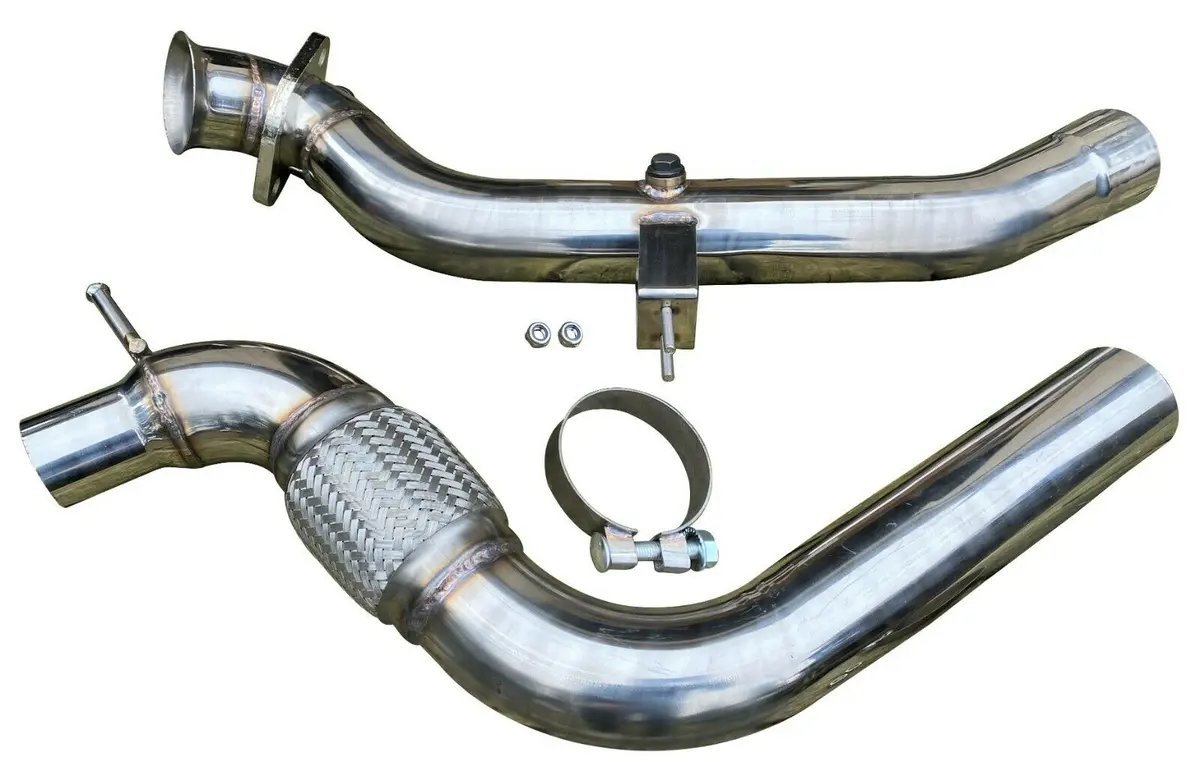 3" Turbo Outlet Exhaust Down Pipe For 2015+ Mustang Ecoboost 2.3 I4 Turbocharged 1