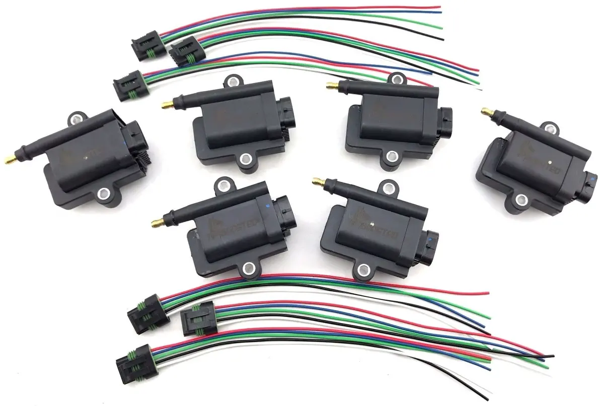 6 Ignition Coils For Marine W/ Harness 3008M0077471 Mercury Optimax 339879984T00 1