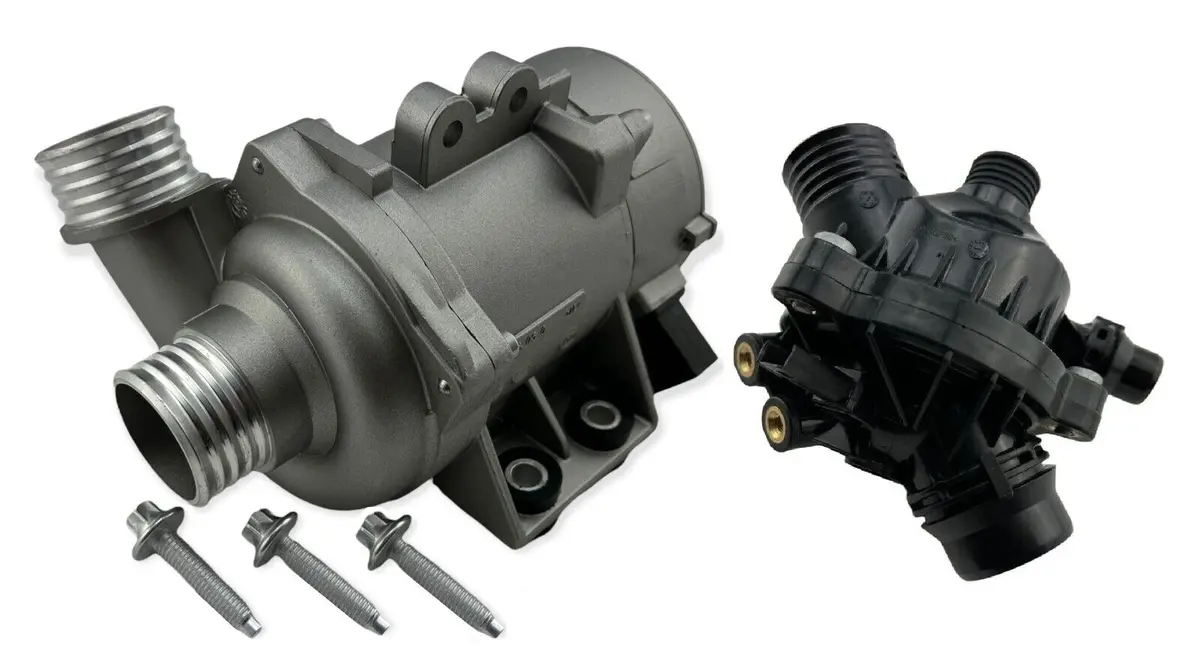 12V Electric Water Pump + Thermostat Housing Fits 2006-13 N52 N51 E60 E82 E90 Z4 1