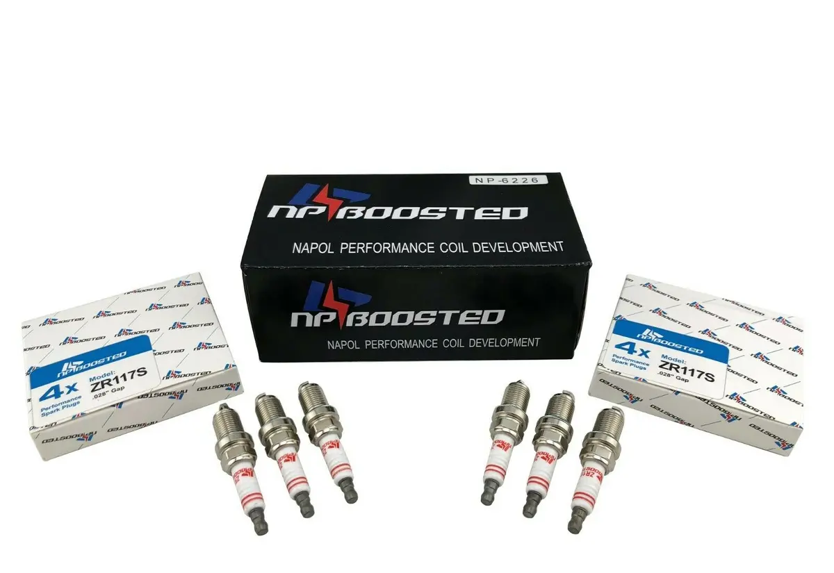6 Npboosted Performance Spark Plugs Heat Range 7 & Pre Gapped .028" Fits Bcpr7es 1