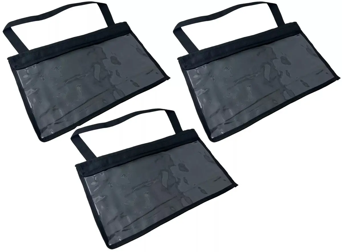 3 Dealer Plate Bags License Plate Vinyl Covers Trunk Mount Baggy Holder Bracket 1
