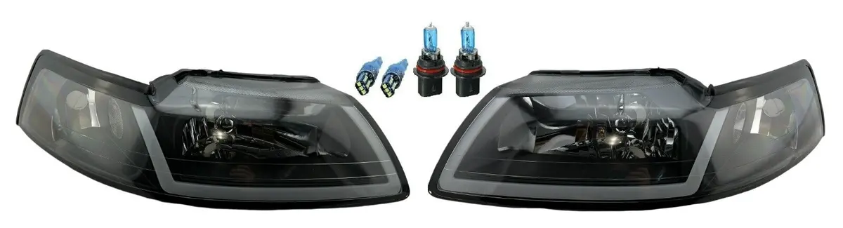 Clear Corner Led Drl Bar Headlights Head Lamps R+L Fits 99-04 Mustang All Models 1