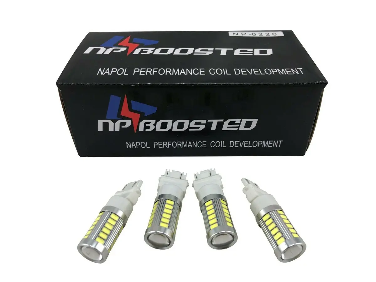 4 Pc 3157 T25 White Led 33Smd 5630 Turn Signal Blinker Brake Tail Lights Drl 12V 1
