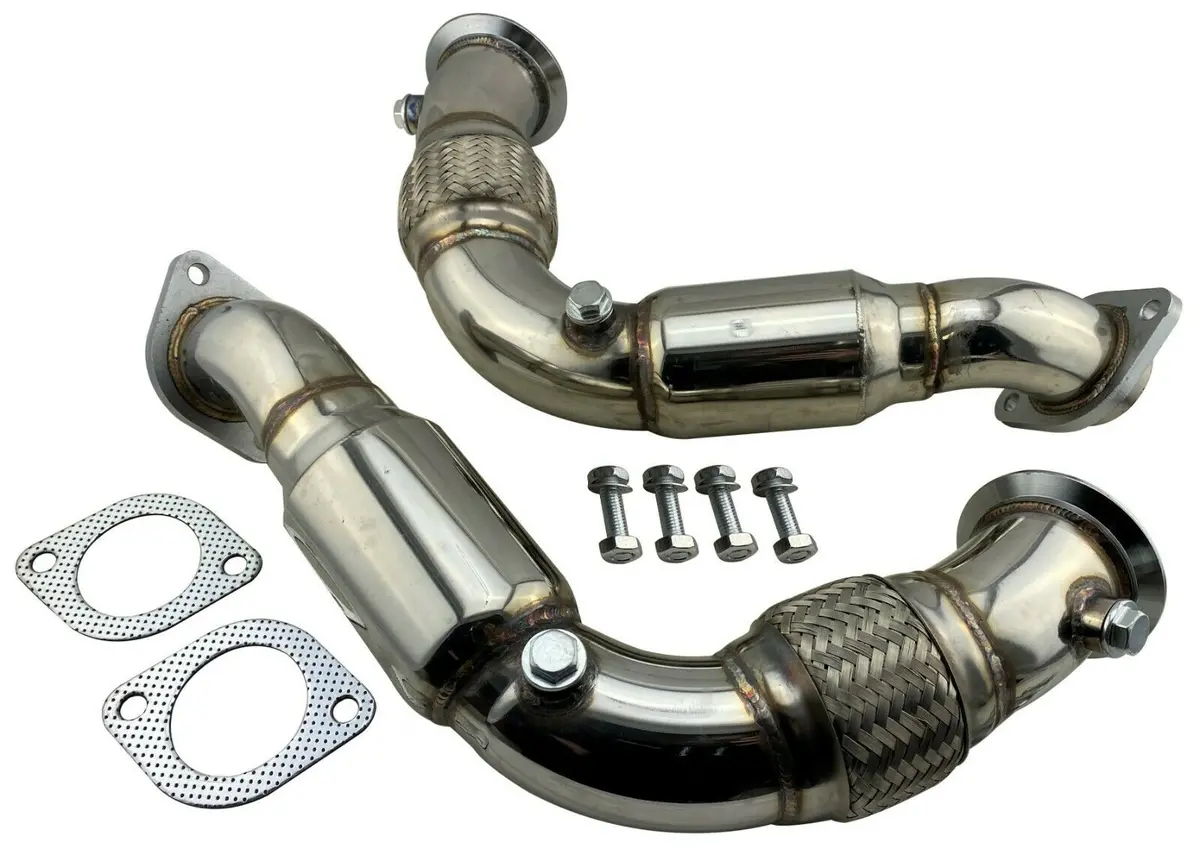 4.4L N63 Exhaust Downpipe For 2008-2014 X5 X6 550I 650I 750I B7 4.4 Twin Turbo 1