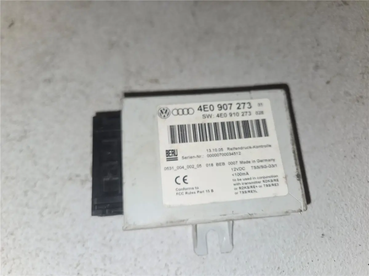 04 - 08 Audi A8 Quattro Tire Pressure Monitoring System Control  4E0 907 273 Oem 1