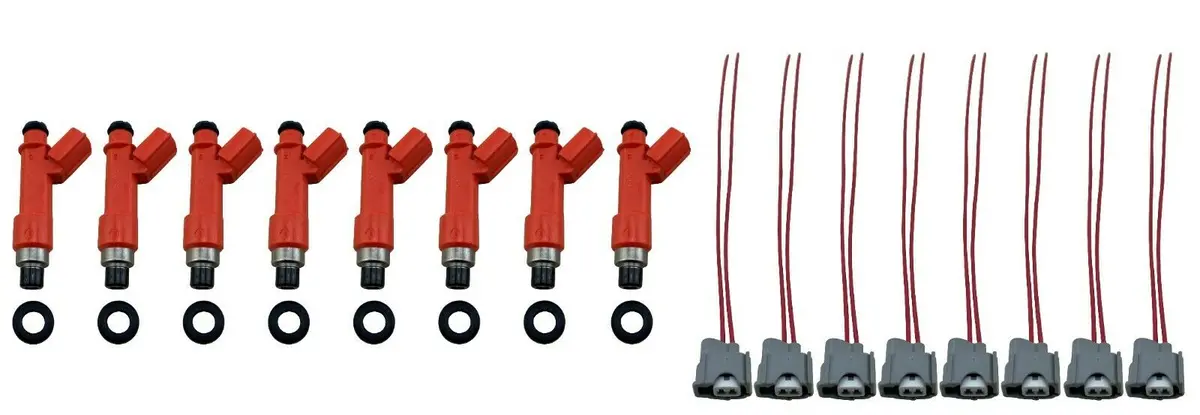 850Cc Set Of 8 Fuel Injectors W/ Pigtail Clip For 1Uzfe Soarer V8 Fits 100187F90 1