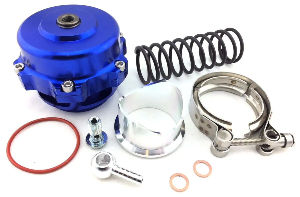 50Mm Bov Blue Aluminum 1-35Psi Turbo Supercharged Lancer Evo Impreza Sti Jdm 1