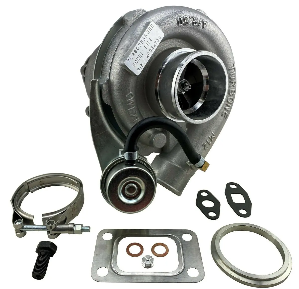 Hybrid T3/T4 Turbo Charger .50 .63 A/R T3 T4 Internal Wastegate 8 Psi 2.5" Vband 1