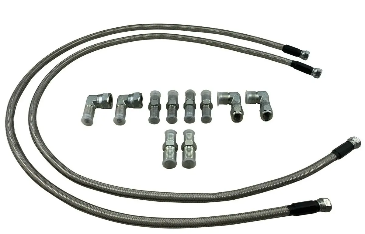 6An Ss Braided Transmission Oil Cooler Hoses + Line Fittings Th350 700R4 Th400 1