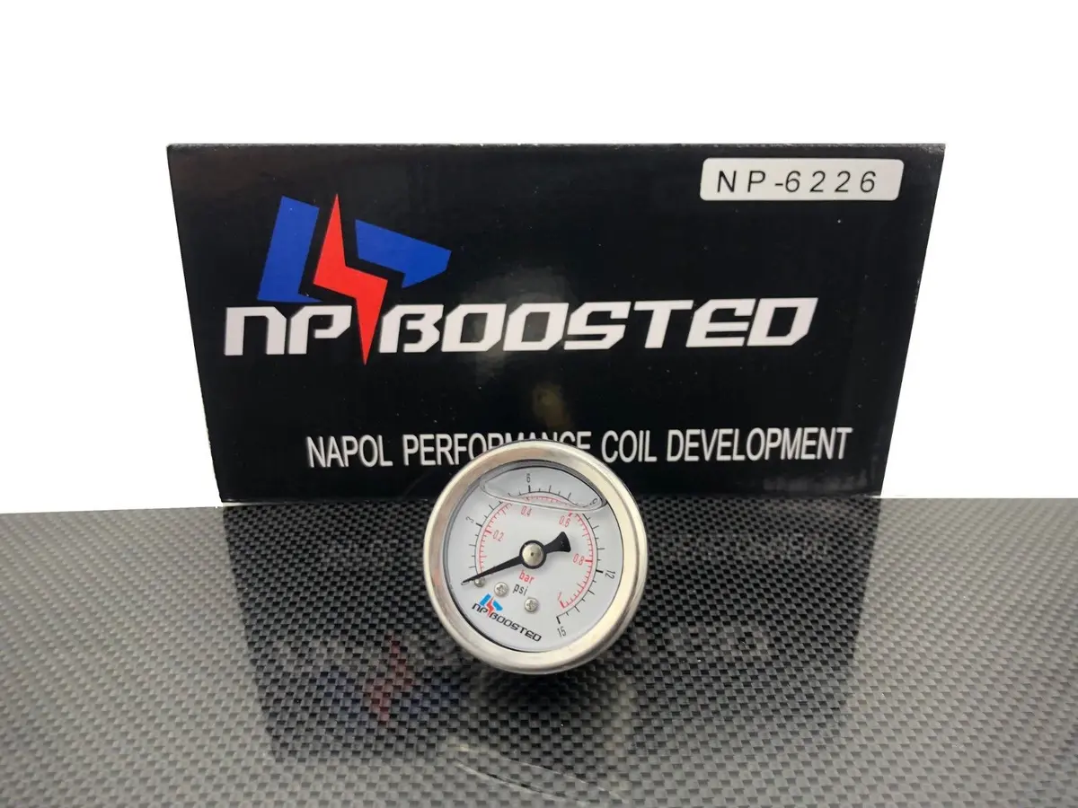 0-15 Psi 0-1 Bar Liquid Filled 1.5" Fuel / Oil Pressure Gauge 1/8" Npt Thread 1