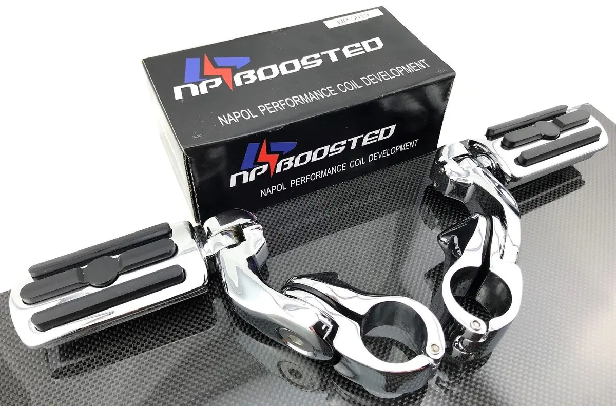 Chrome 1.25" Highway Foot Pegs Pedals For Harley Touring Road King Street Glide 1