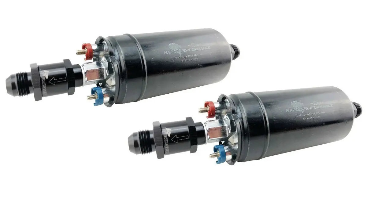 2 Pcs Universal Fuel Pumps & An8 Fittings + Check Valve Kit 300Lph X2 Flow Rate 1