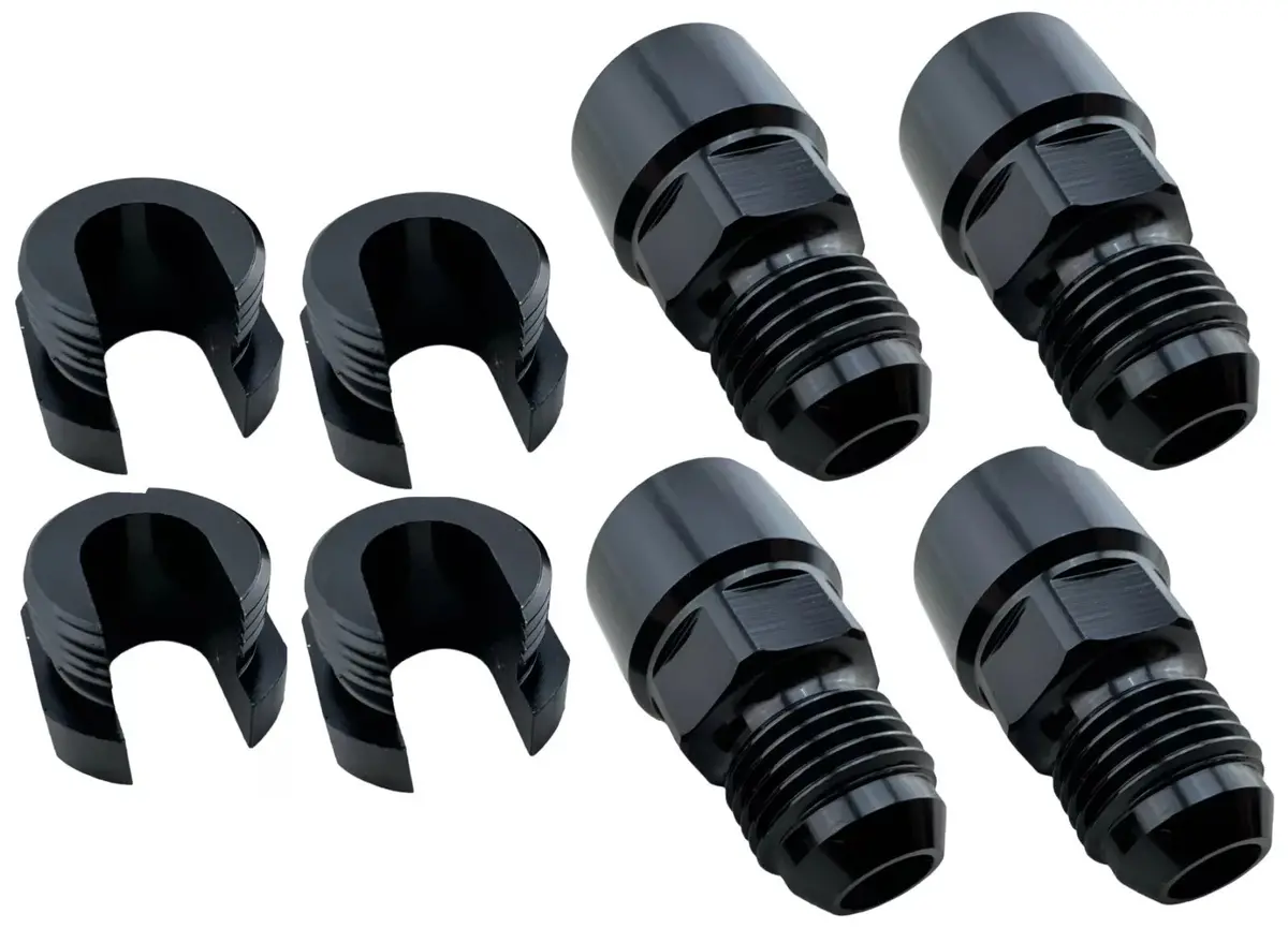 4 Pc An6 Fuel Line Fittings 3/8" For Flex Fuel Sensor 13577429 13577394 13577379 1