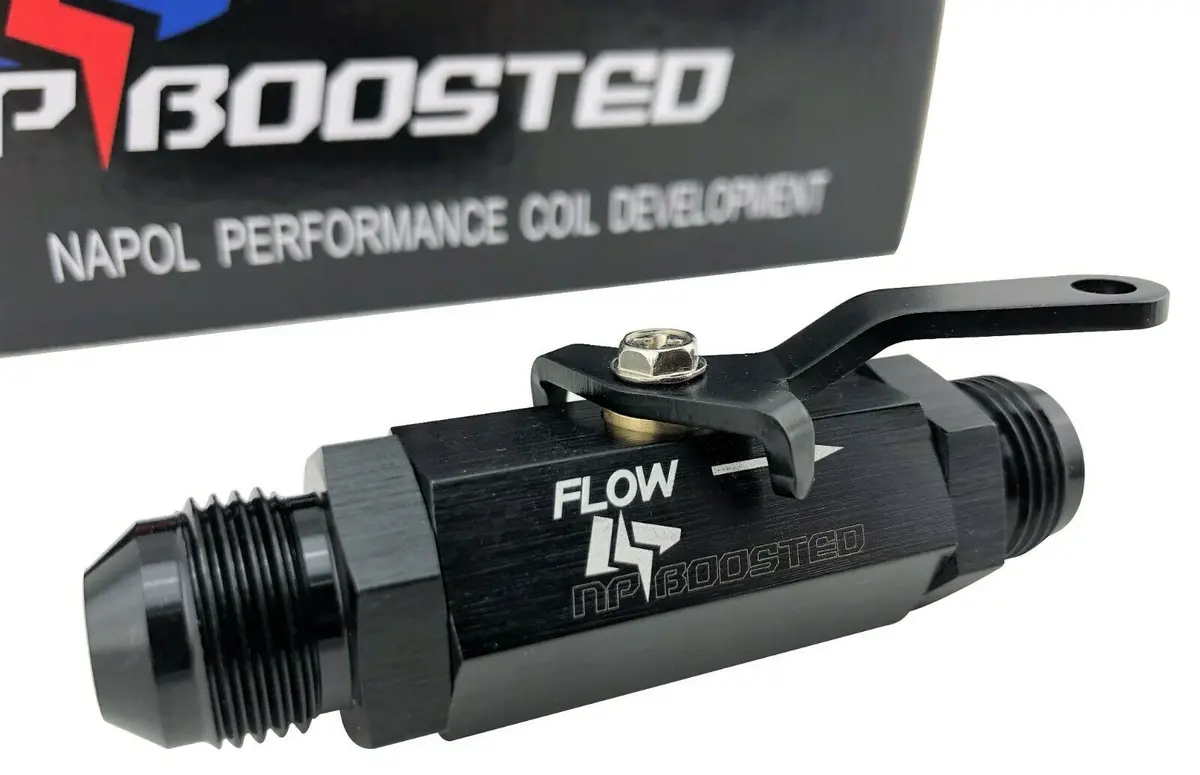 An8 8An Racing Aluminum Inline Fuel Safety Shut Off Valve Cut Off W/ Cable Lever 1